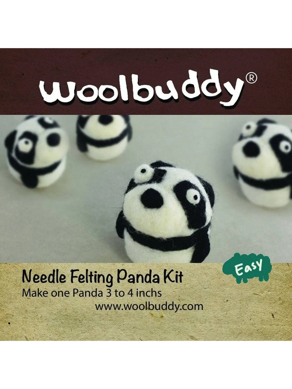 Woolbuddy - Needle Felting Panda Kit